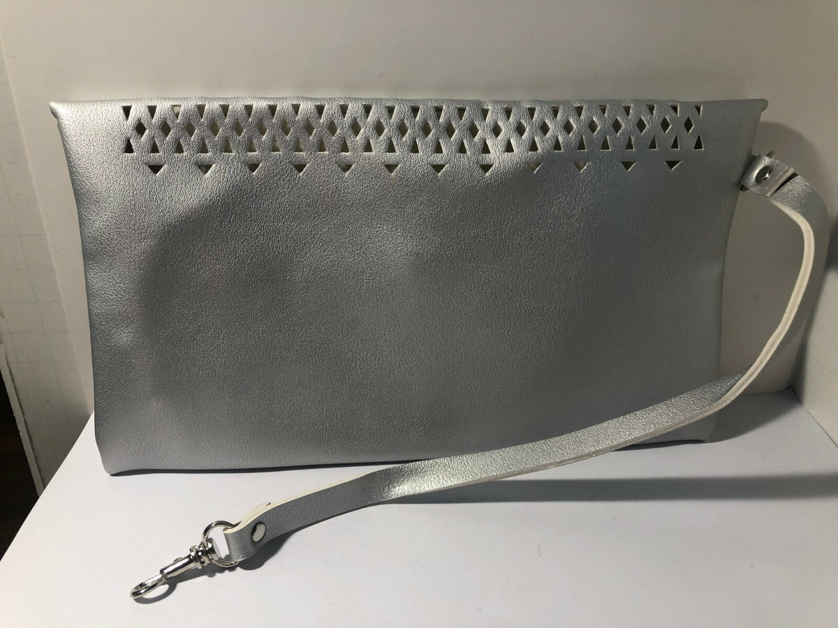 Saks Fifth Avenue Silver Hollow Makeup Bag