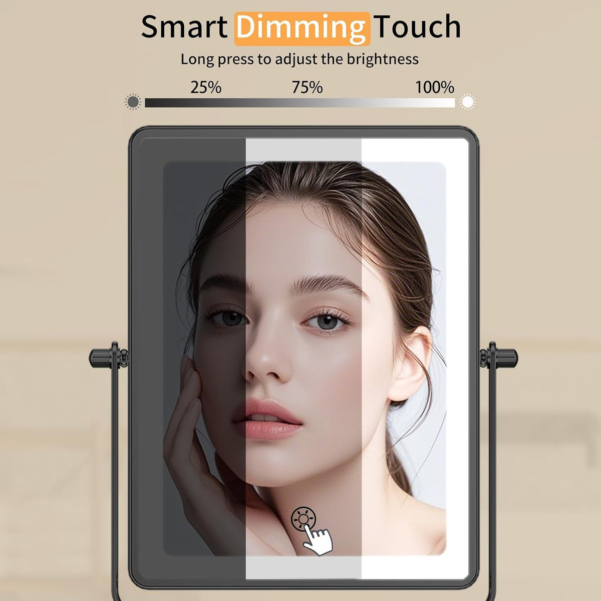 Rechargeable Wall Mounted Makeup Mirror with Lights and Magnification