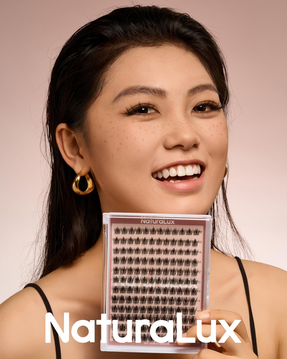 False Eyelash Set - Natural Wispy Hybrid Cluster Lashes 10-16mm Black