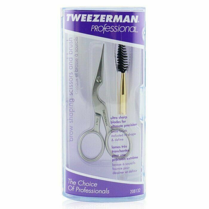 Professional Stainless Steel Brow Shaping Scissors & Brush - Precision Grooming Tool
