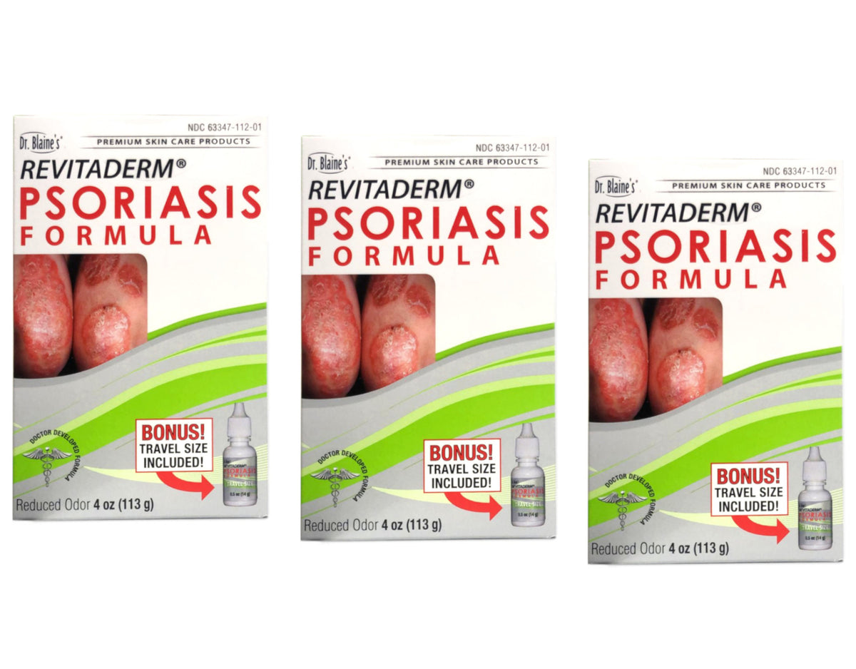 Revitaderm Psoriasis Formula 4 oz + Travel Size - 3 Pack