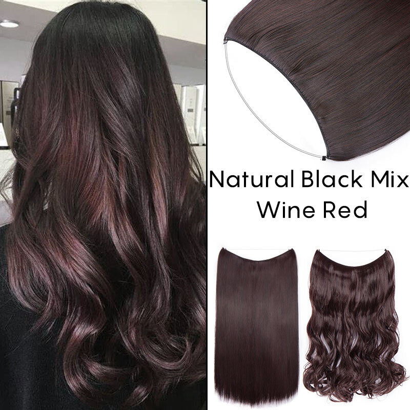 Natural Wire-In Hair Extensions Clip-In Nano Ring Hairpiece - Versatile & Easy to Use