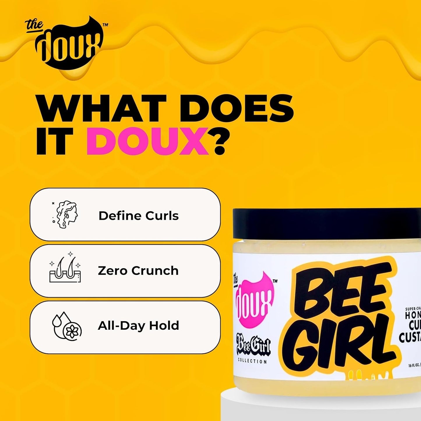 Honey Curl Defining Custard for All Natural Hair - 16oz Curl Cream