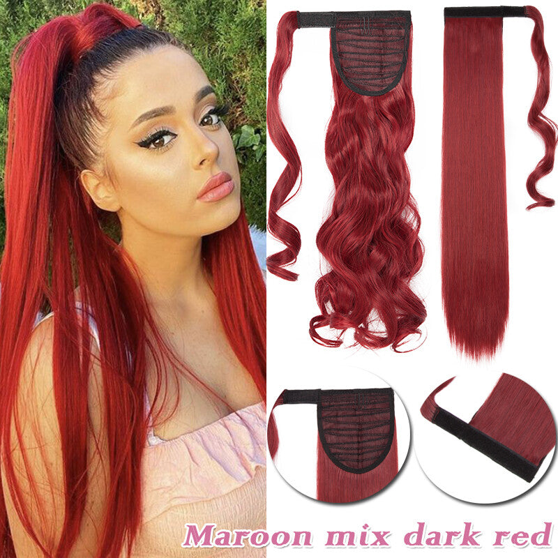 Clip-In Thick Hair Ponytail Extension - Real Human Hair, Various Lengths & Colors