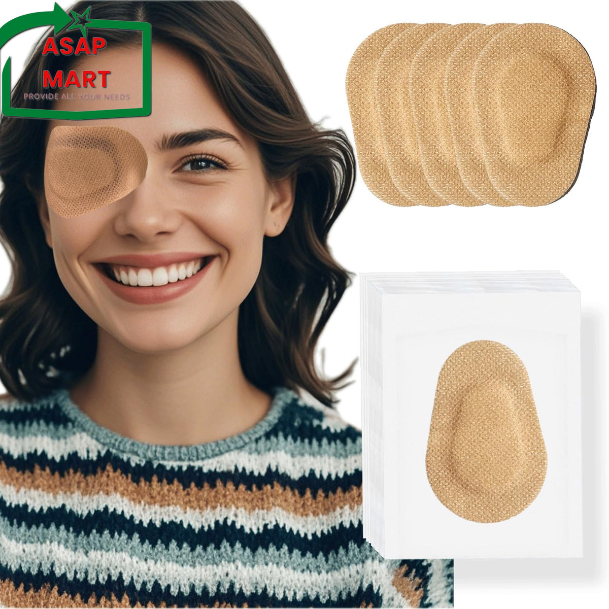 Disposable Breathable Adhesive Eye Patches for Adults, 20 Pack