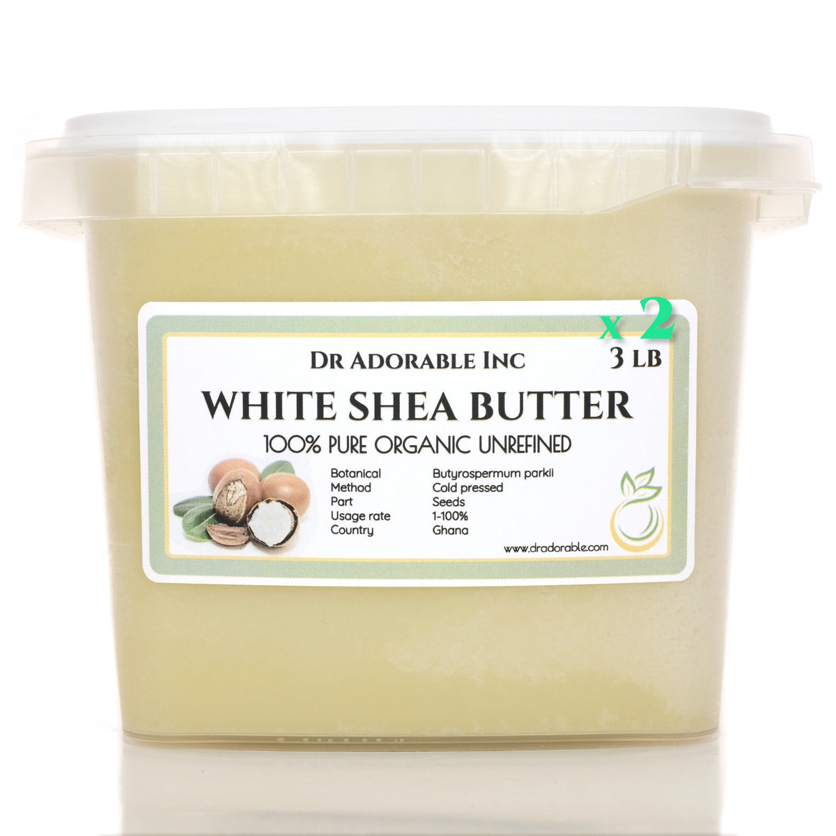 Unrefined White Shea Butter - 100% Organic Raw