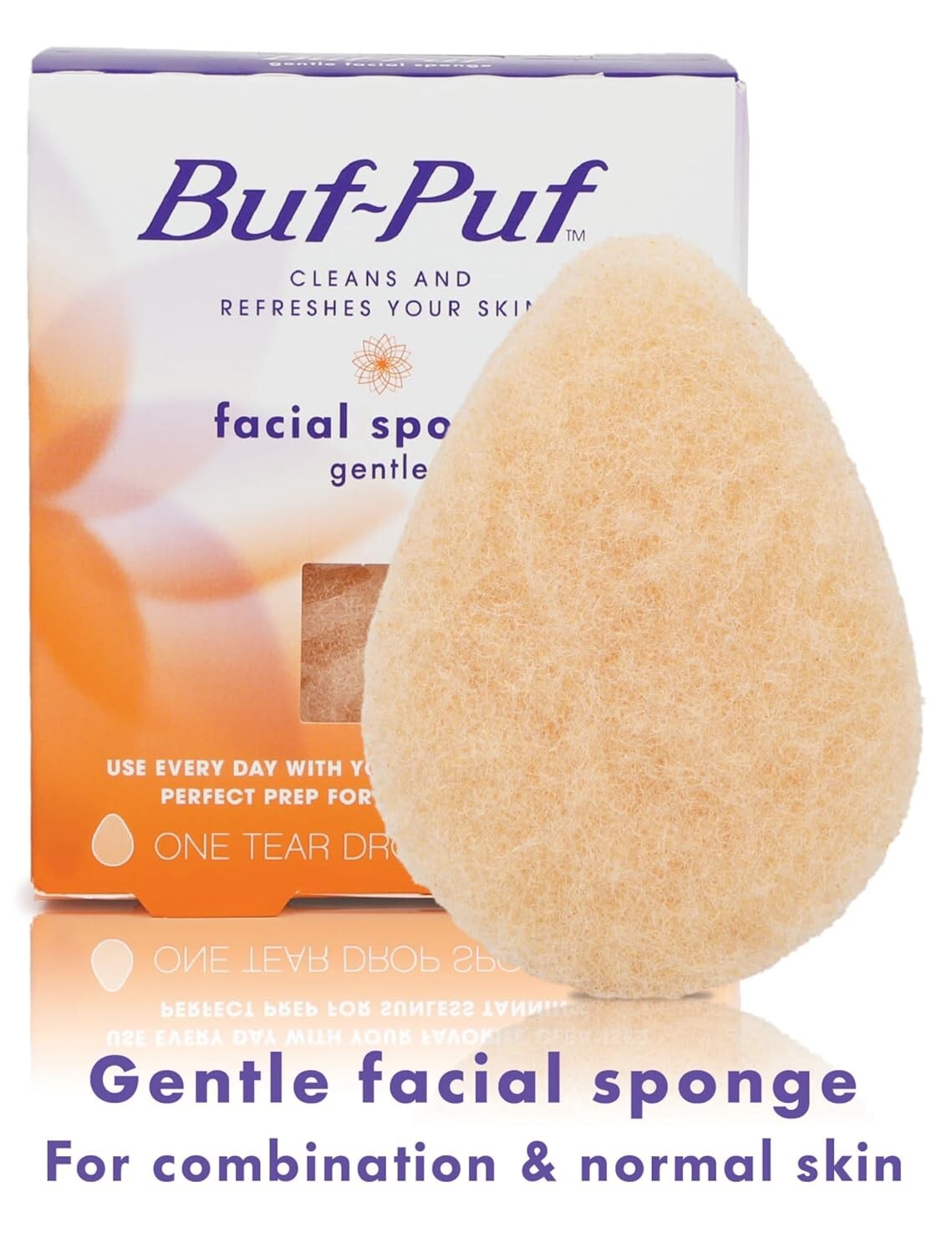 Gentle Daily Use Cleansing Sponge - Orange, Dermatologist Tested, Reusable