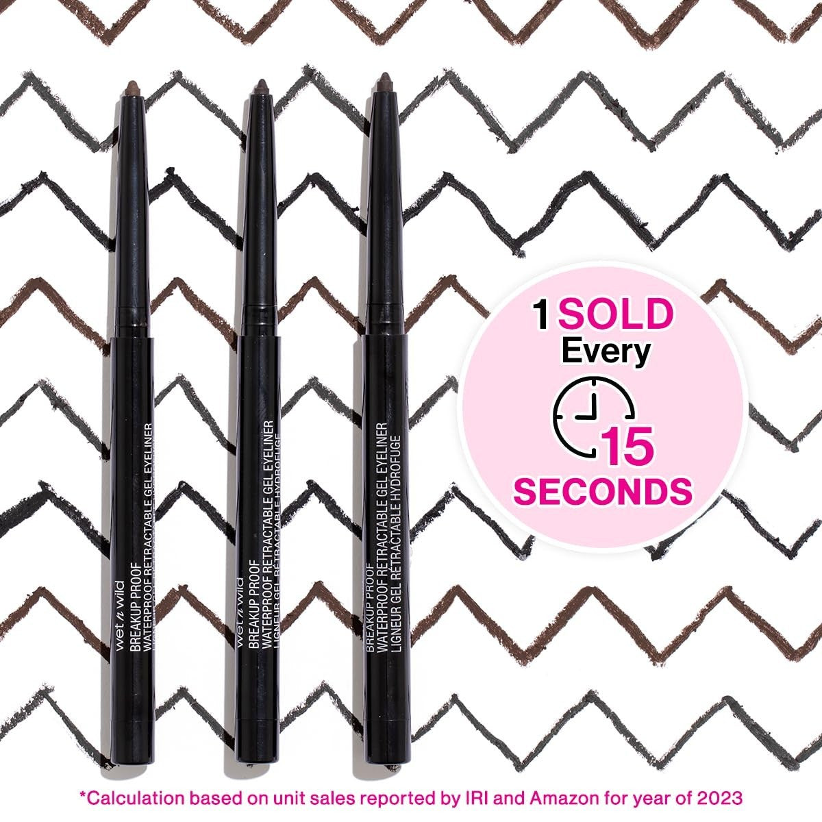 16-Hour Waterproof Retractable Eyeliner - Matte Black, Smudge-Proof