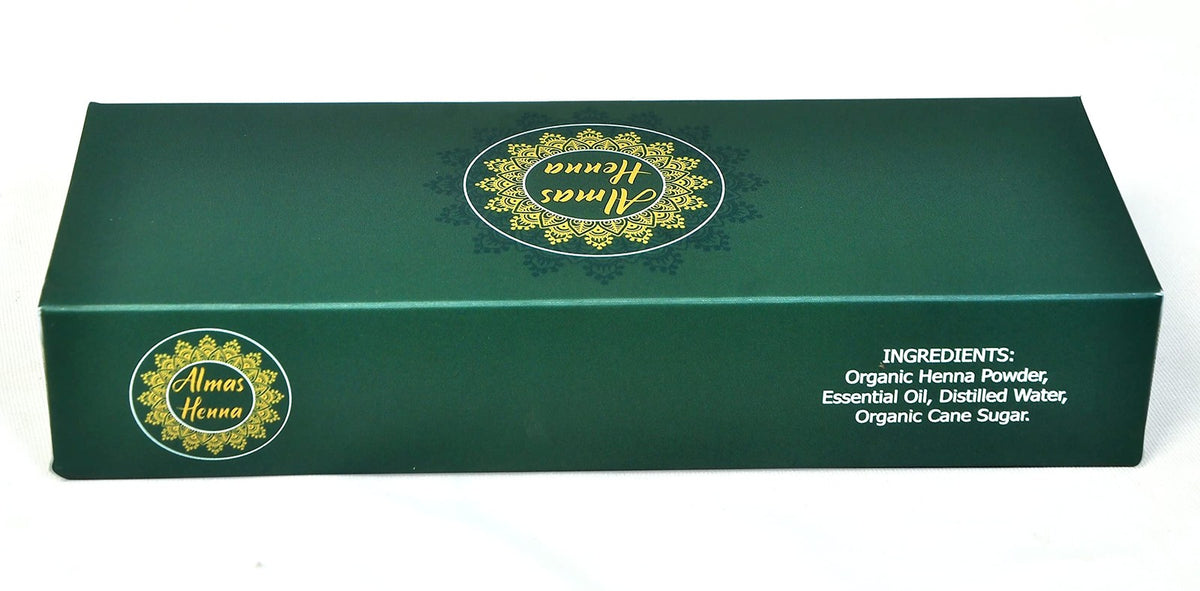 ALMAS Henna Cones / tubes 100% natural, 1.53 Ounce (Pack of 3),