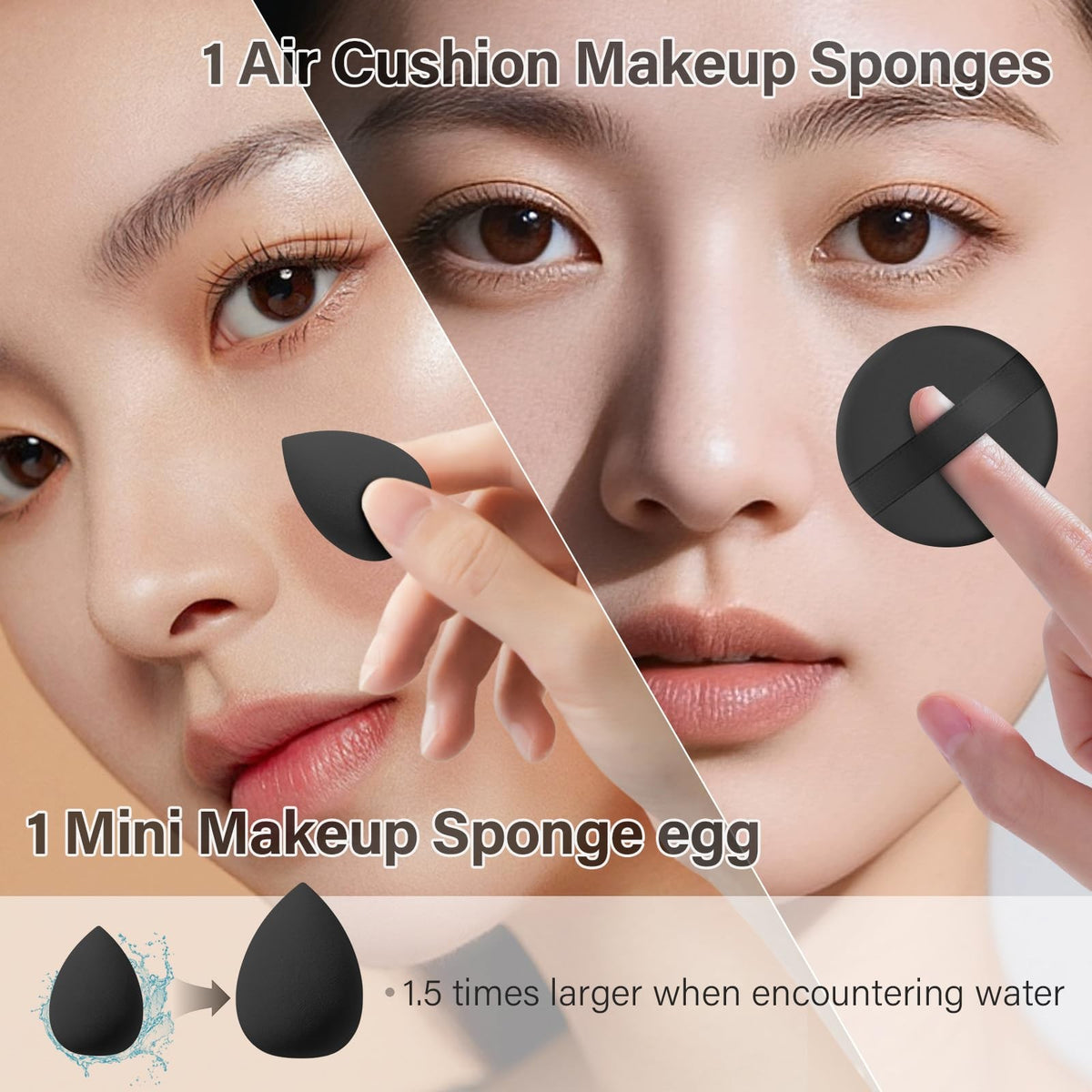 Professional Makeup Brush Set 25 Pcs with Sponges & Puff for Flawless Face & Eye Makeup