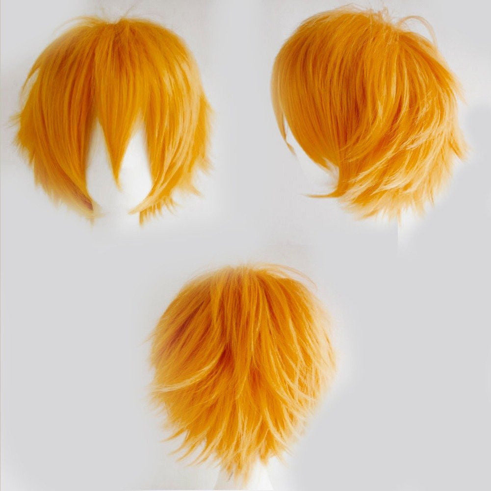 Anime Cosplay Wigs Short Straight Heat-Resistant Synthetic Hair Costume Accessory