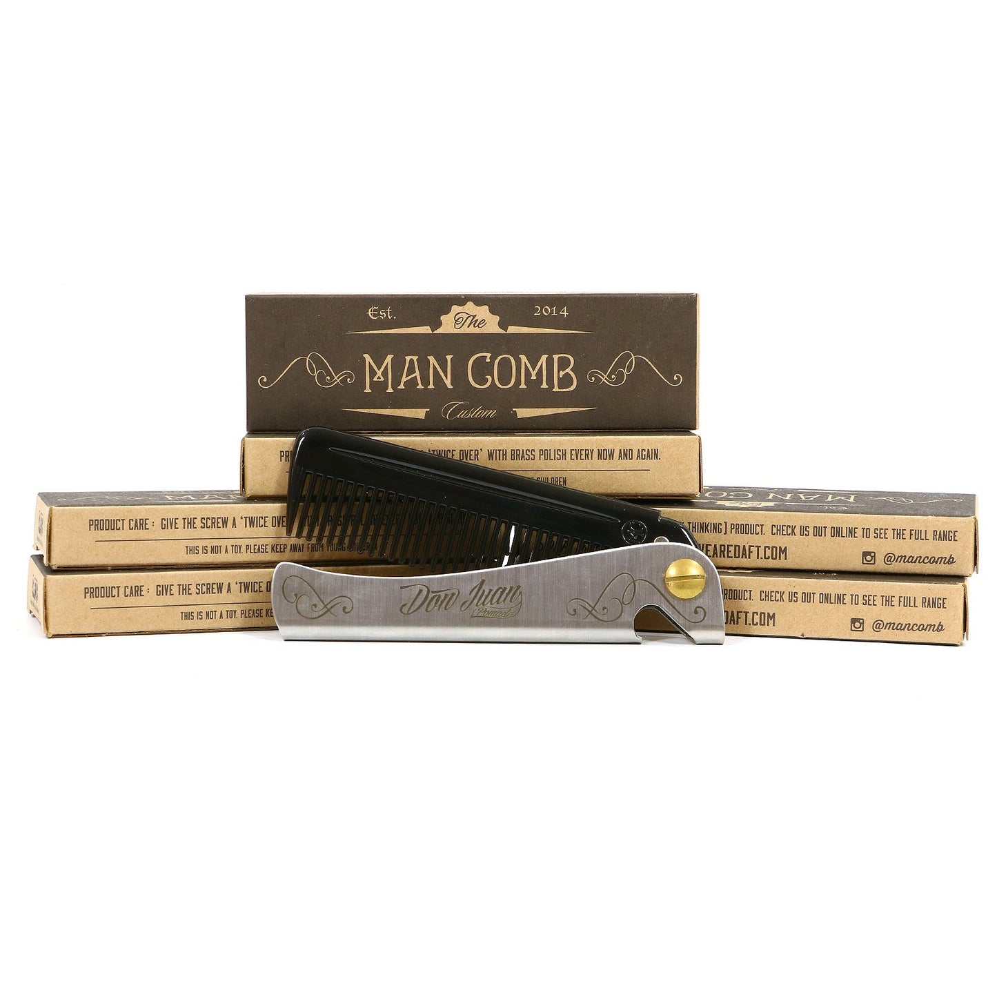 Limited Edition Fine Tooth Folding Pocket Comb - 5-Inch Coarse & Fine Tooth