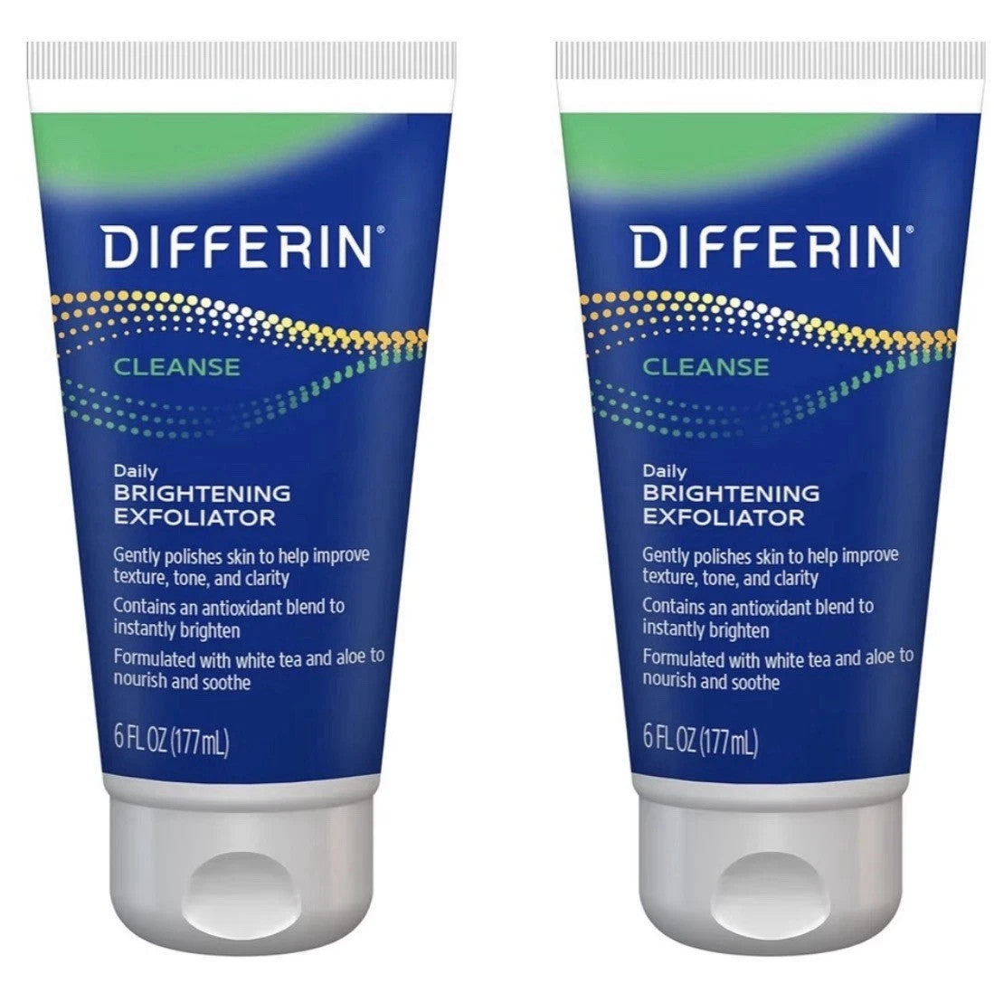 DIFFERIN Cleanse Daily Brightening Exfoliator, 6 fl oz, (2 PACK SET)