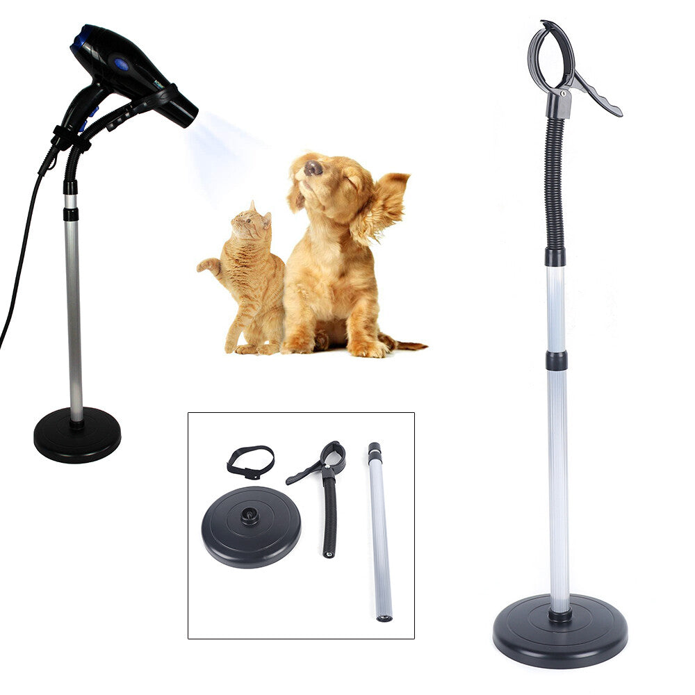 Pet Hair Dryer Holder Stand 360° Rotatable Support for Dog and Cat Grooming