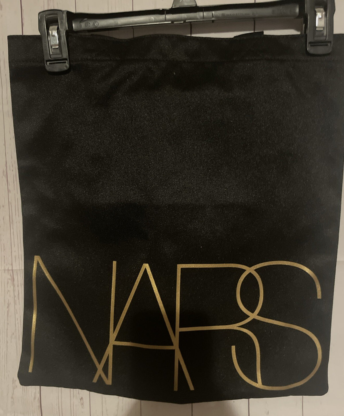 Black Tote Shopping Bag with Gold Logo - NARS Cosmetics 14x15