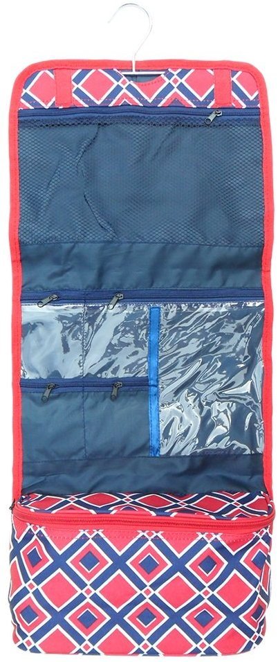 Travel Cosmetic Bag Organizer Pouch with Hanging Hook & Multiple Pockets