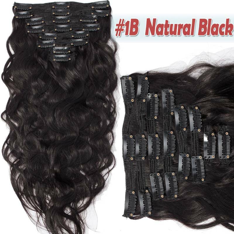 Thick Full Head Clip-In Hair Extensions 100% Human Remy Double Weft 20-22 Inches