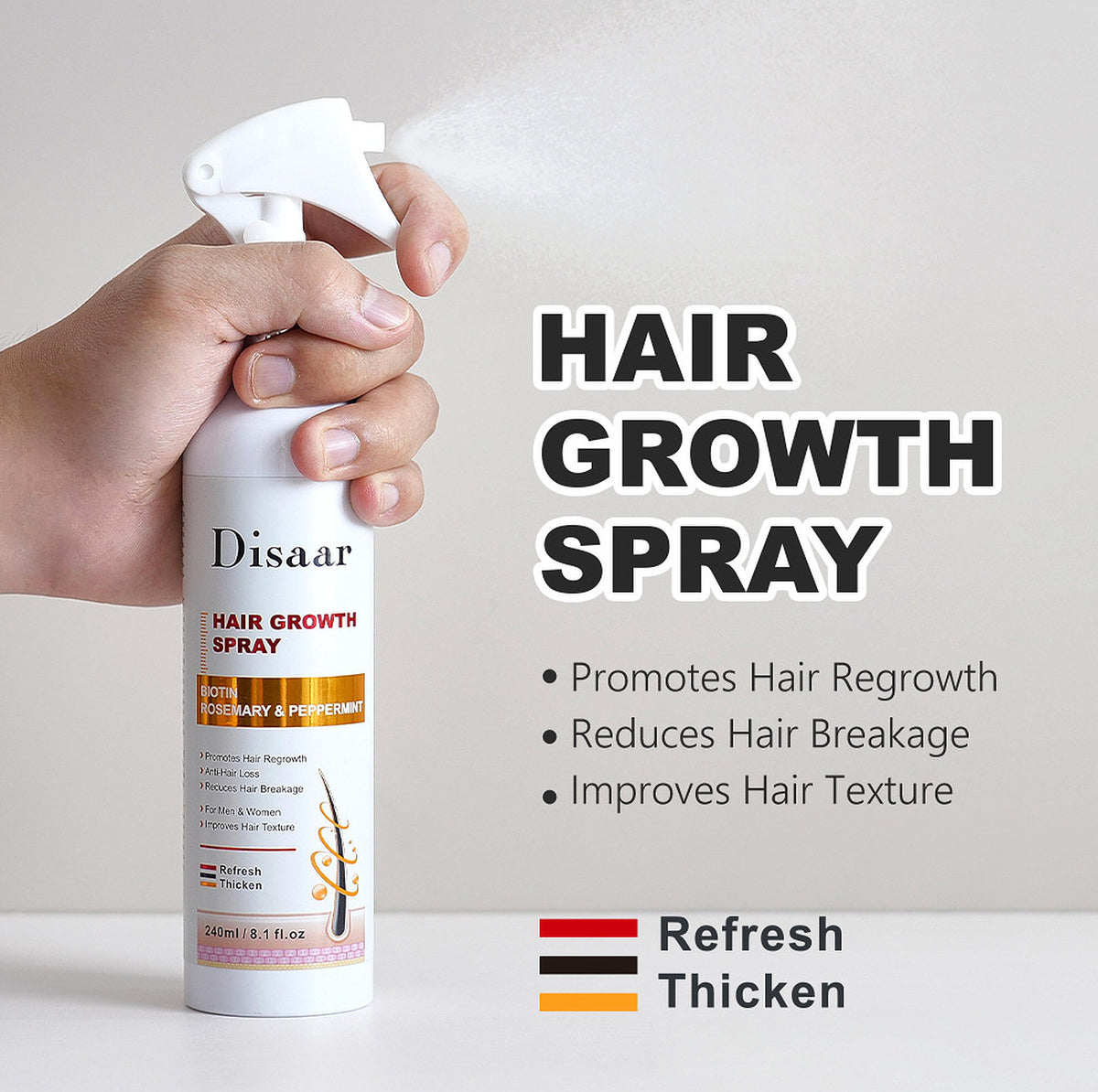 Disaar Beauty Hair Growth Spray Rosemary Castor Argan Anti-Hair Loss