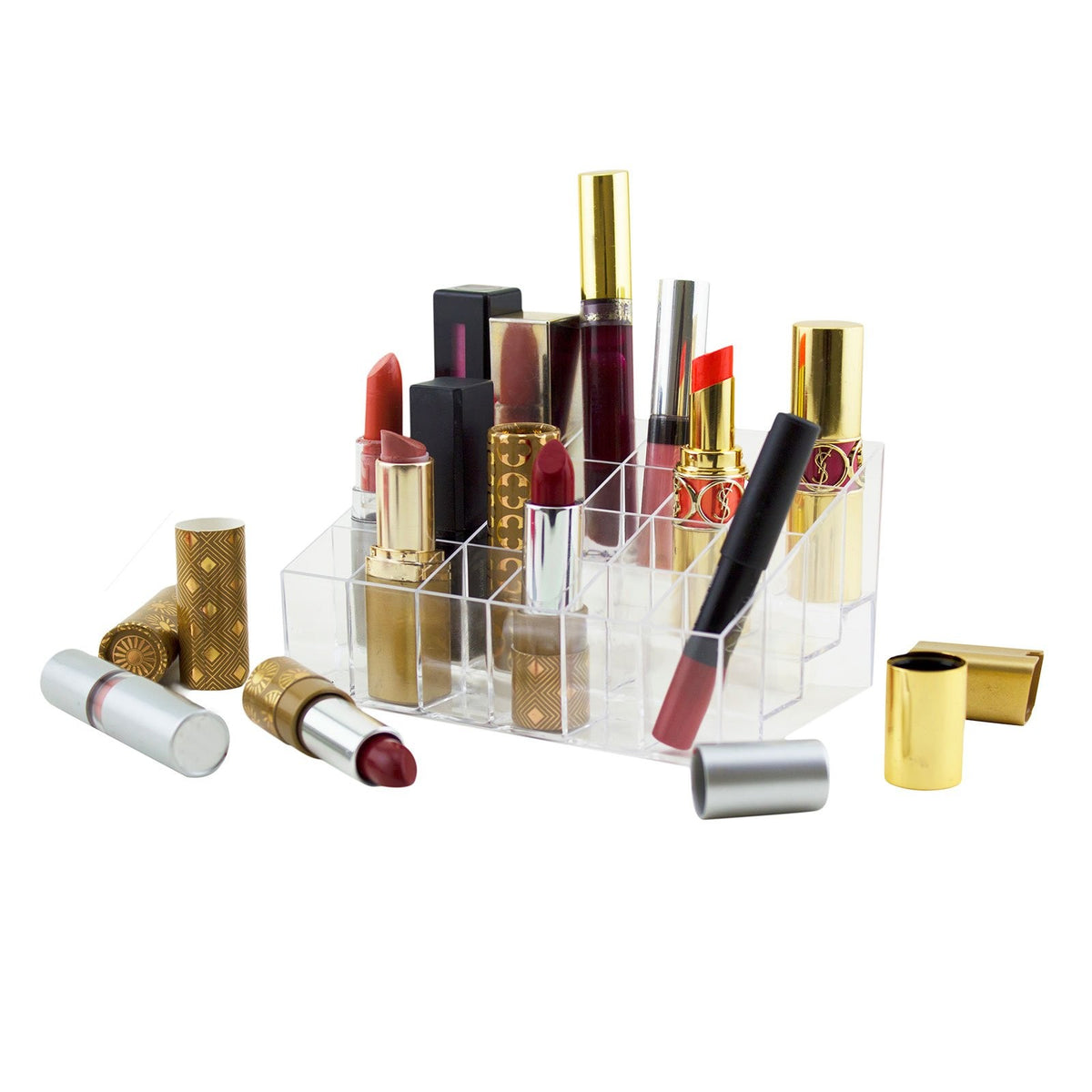 Transparent Makeup Organizer with Multiple Compartments - Clear Cosmetic Storage Box