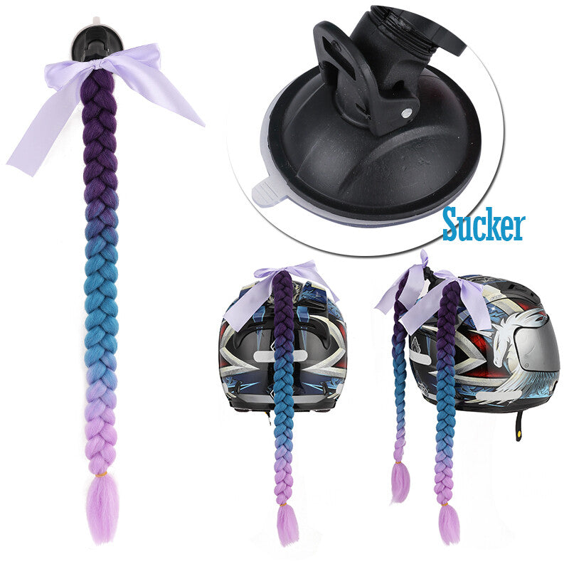 Helmet Ponytail Hair Extensions for Motorcycle Helmets - Braids & Twists