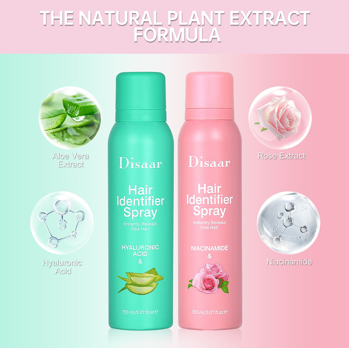 Disaar Hair Spray with Hyaluronic Acid & Aloe 150ml - Nourishing & Styling