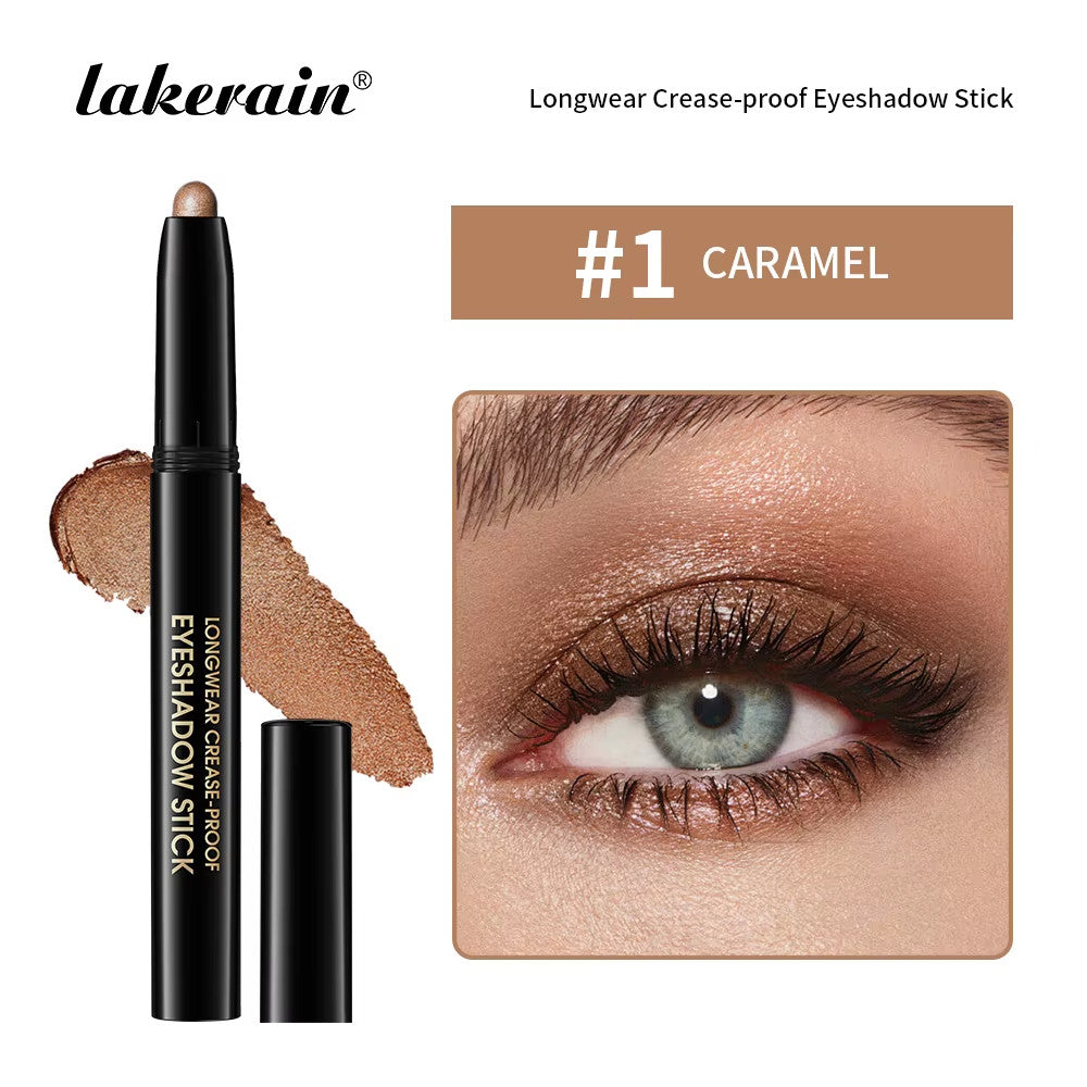 Longwear Waterproof Eyeshadow Stick with Shimmer & Matte Finishes - Crease-Proof, 12 Color Options