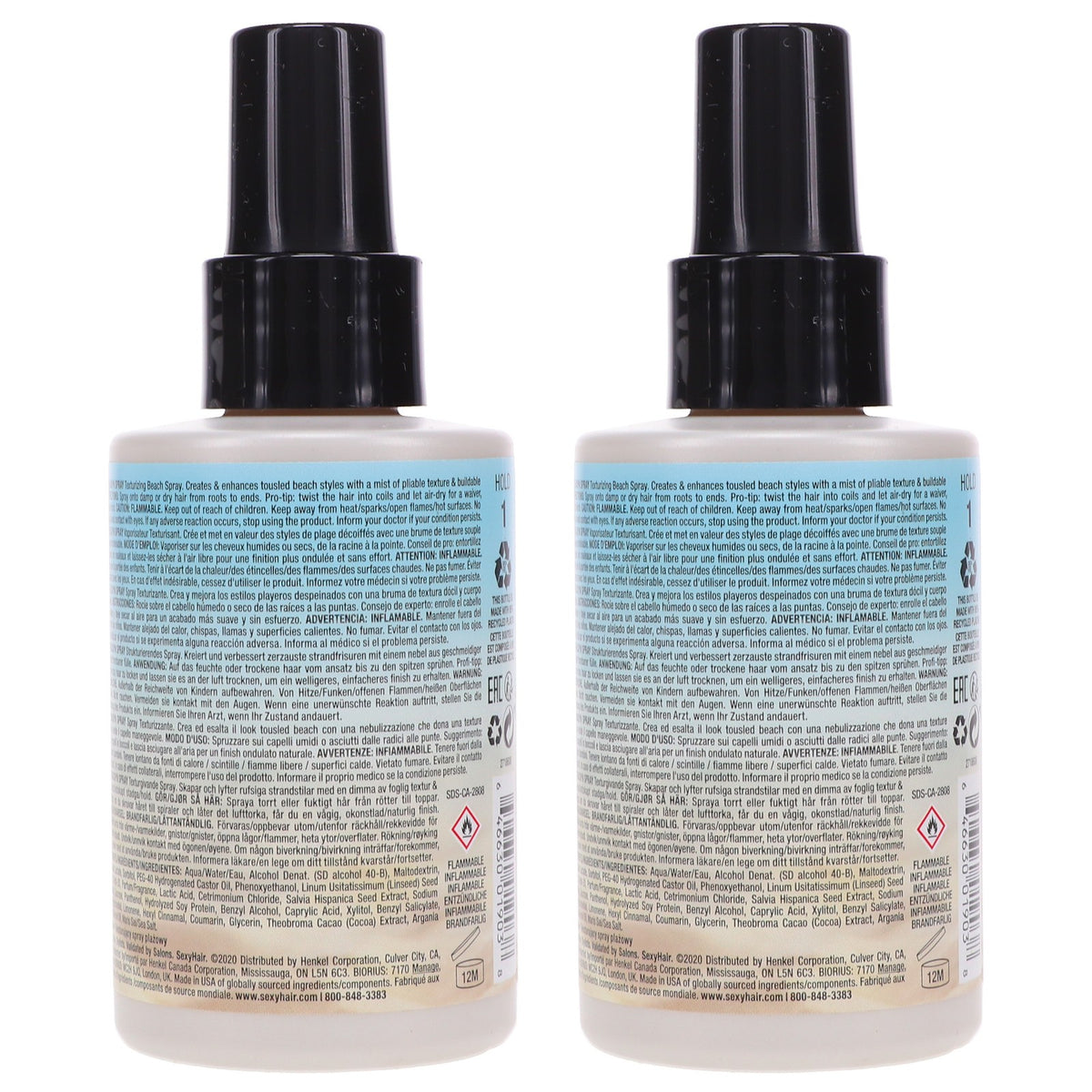 Beach Texturizing Spray - Sea Salt Hair Spray for Tousled Waves 4.2 oz 2 Pack
