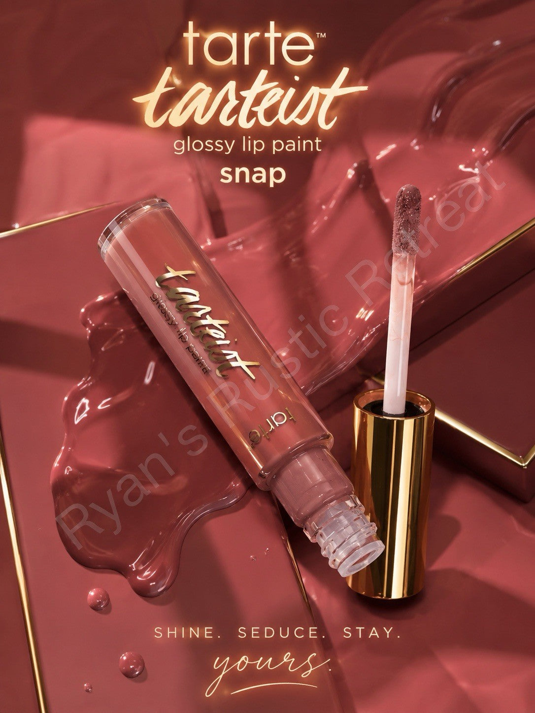 Lip Gloss - Tarteist Glossy Lip Paint in Snap Nude Mauve, High-Shine, Vegan Formula