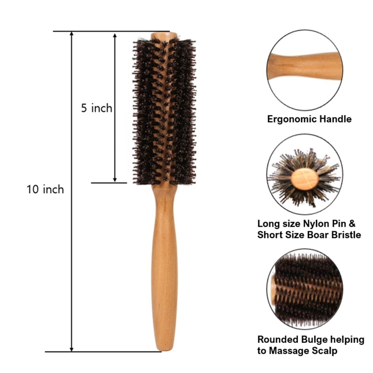 Round Boar Bristle Hair Brush for Blow Drying & Styling - Aveda Style