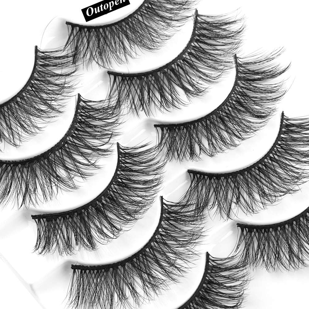 3D Mink False Eyelashes Natural Wispy 10 Pairs - Handcrafted for Glamorous Look