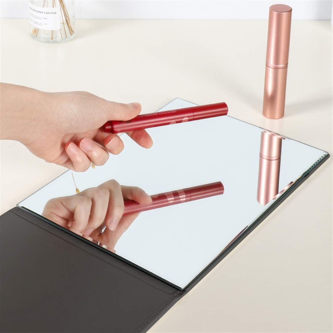Large Portable HD Folding Makeup Mirror with Adjustable Stand 6.9x4.9 Inch