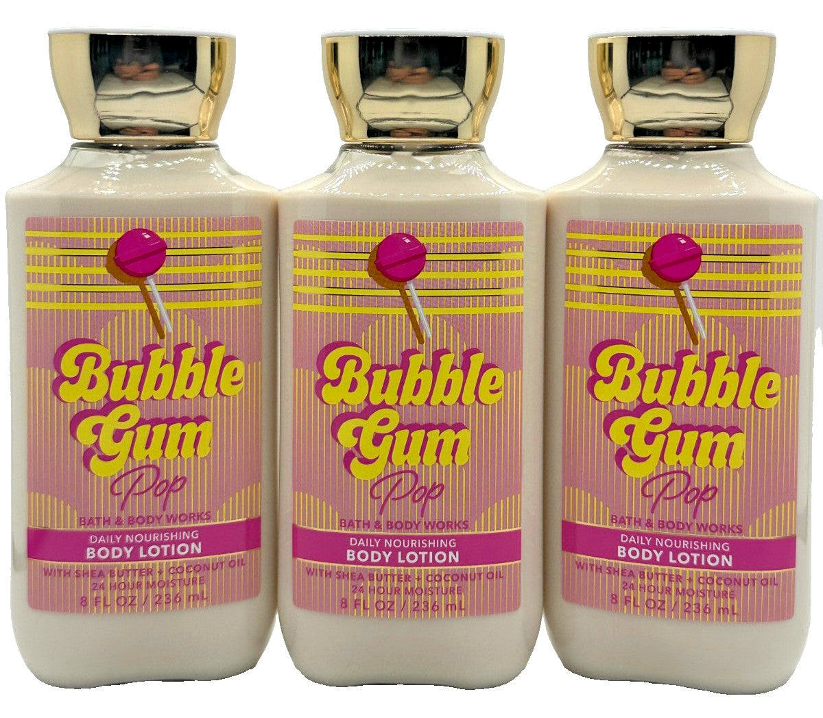 Bath & Body Works Bubble Gum Pop Body Lotion 8 oz - Pack of 3
