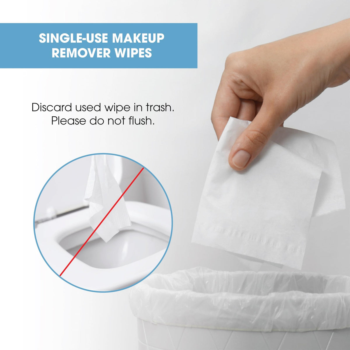 Makeup Remover Wipes Alcohol-Free Facial Cleansing Cloths with Vitamin E