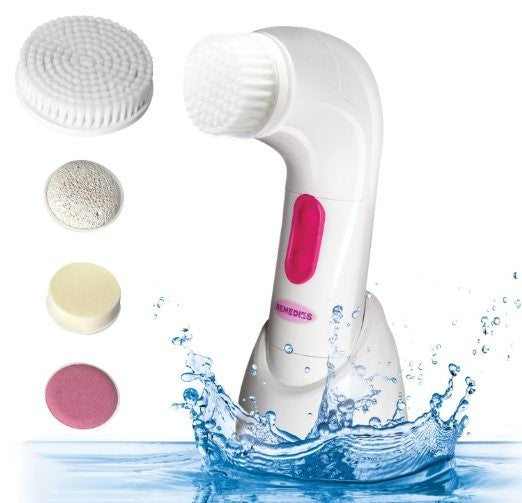 Home Spa Rejuvenator 2-Speed Dermal Tool Cleanser with Interchangeable Brushes