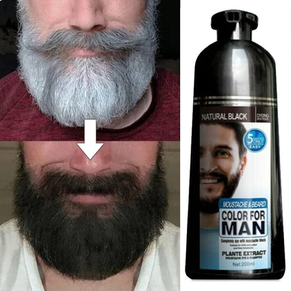 Black Beard Hair Color Dye Shampoo 200ml