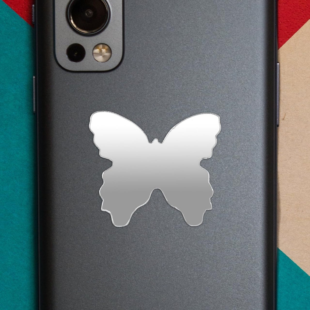Mini Butterfly Mirror Sticker for Phone Back - Portable Acrylic Makeup Mirror 5-Pack