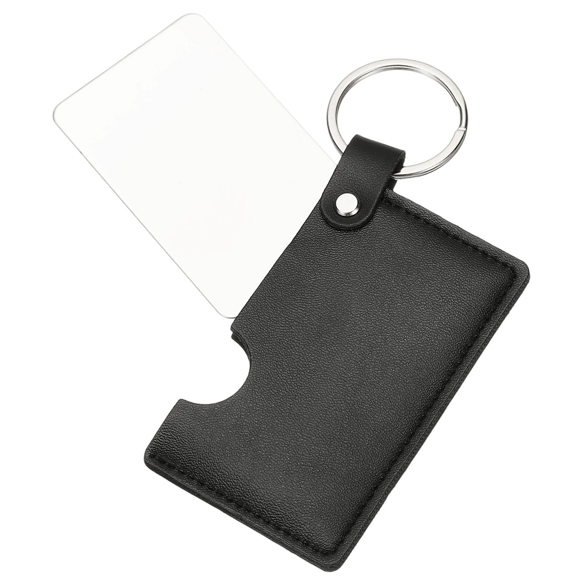 Small Rectangle Travel Mirror with Stainless Steel Surface, Compact & Portable Black