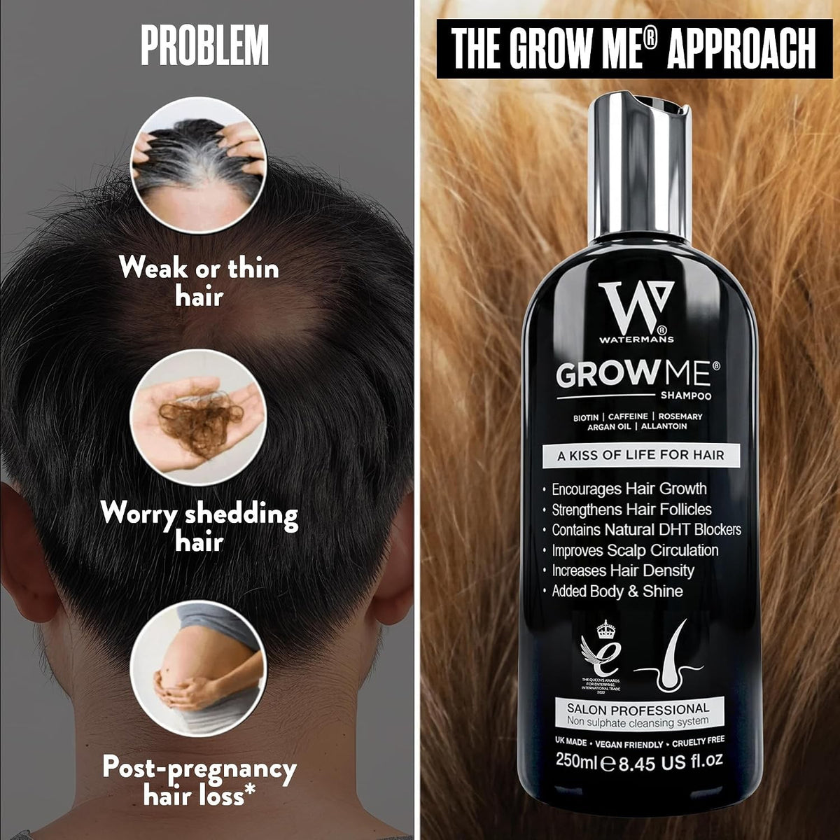 Organic Hair Growth Shampoo for Men & Women - Strengthening Natural
