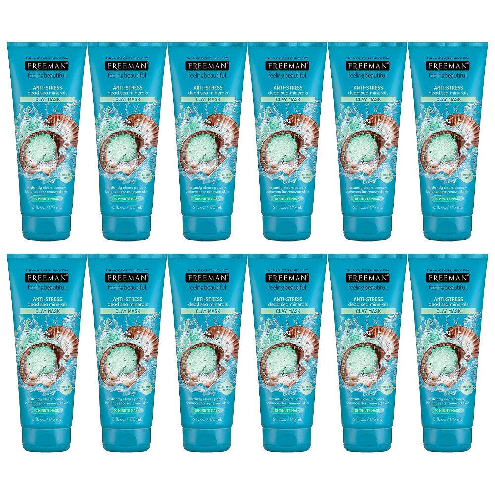 Anti-Stress Clay Face Mask with Dead Sea Minerals - 12 Pack