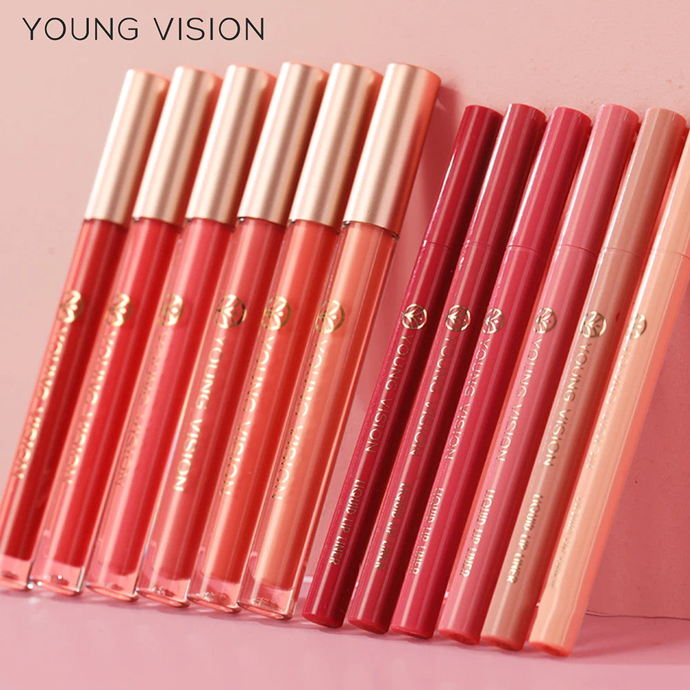 Lip Gloss Lip Liner Set Waterproof Non-Stick Moisturizing Makeup Kit