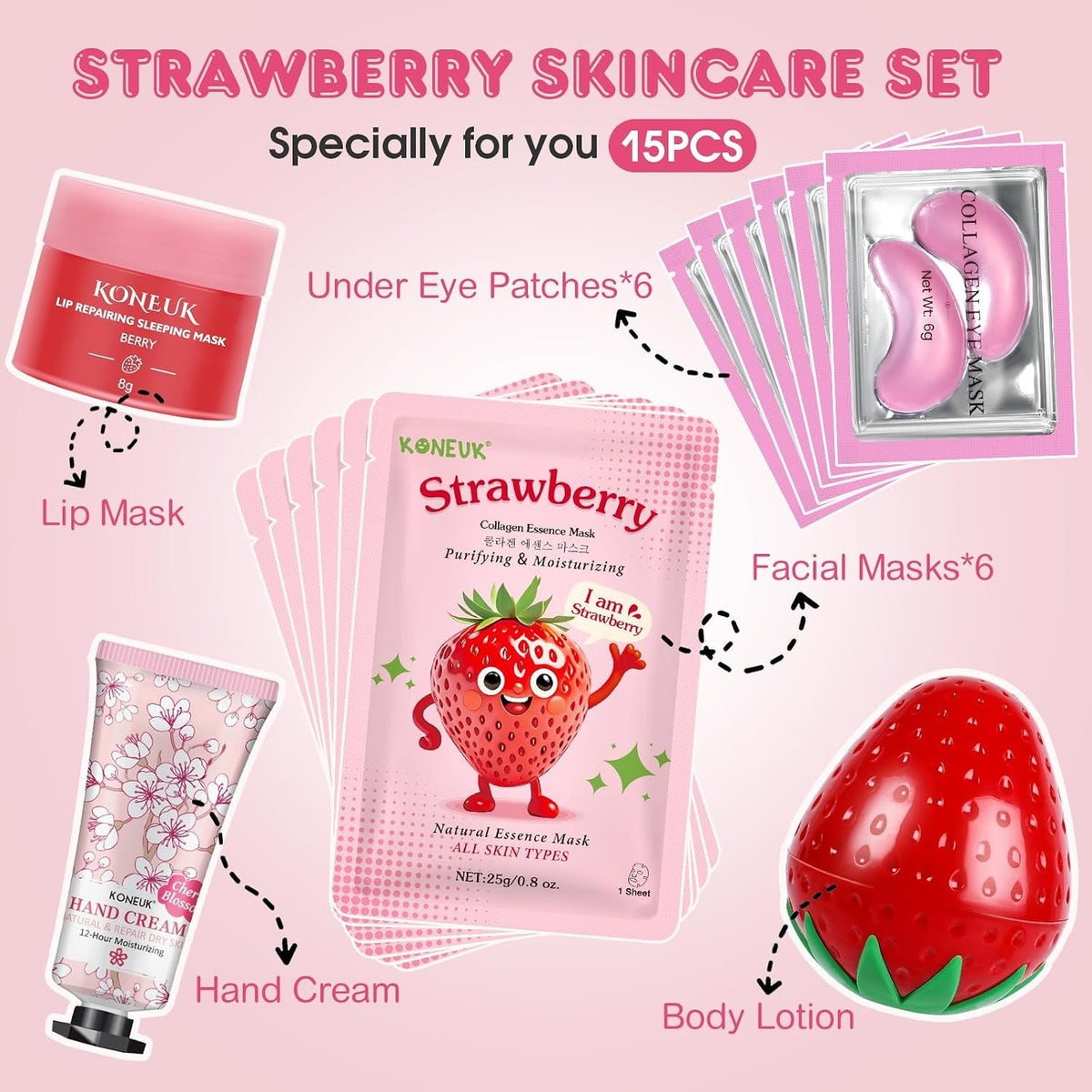 Travel Skincare Set with Hydrating Masks & Essentials for Teens