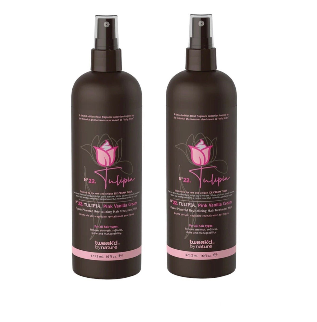 Revitalizing Hair Treatment Mist with Tulipia Flower - 16 oz, Pack of 2