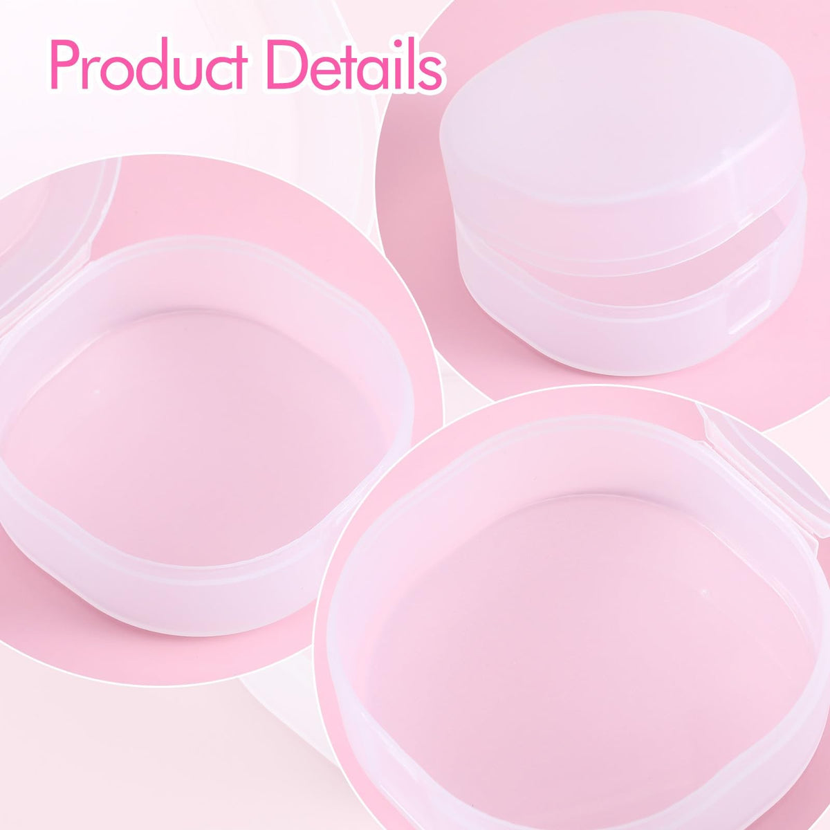 3 Pack Travel Cosmetic Cotton Pad Holder Reusable Plastic Containers