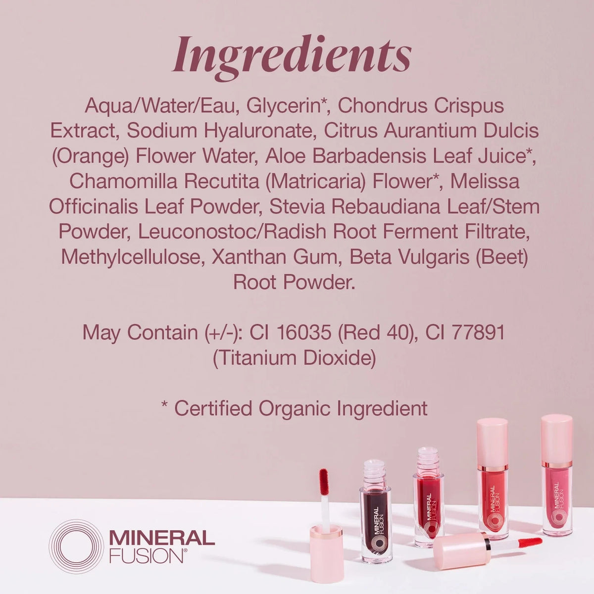Mineral Fusion Lip & Cheek Stain Syrah 3 Pack - Matte, Hydrating Natural Color