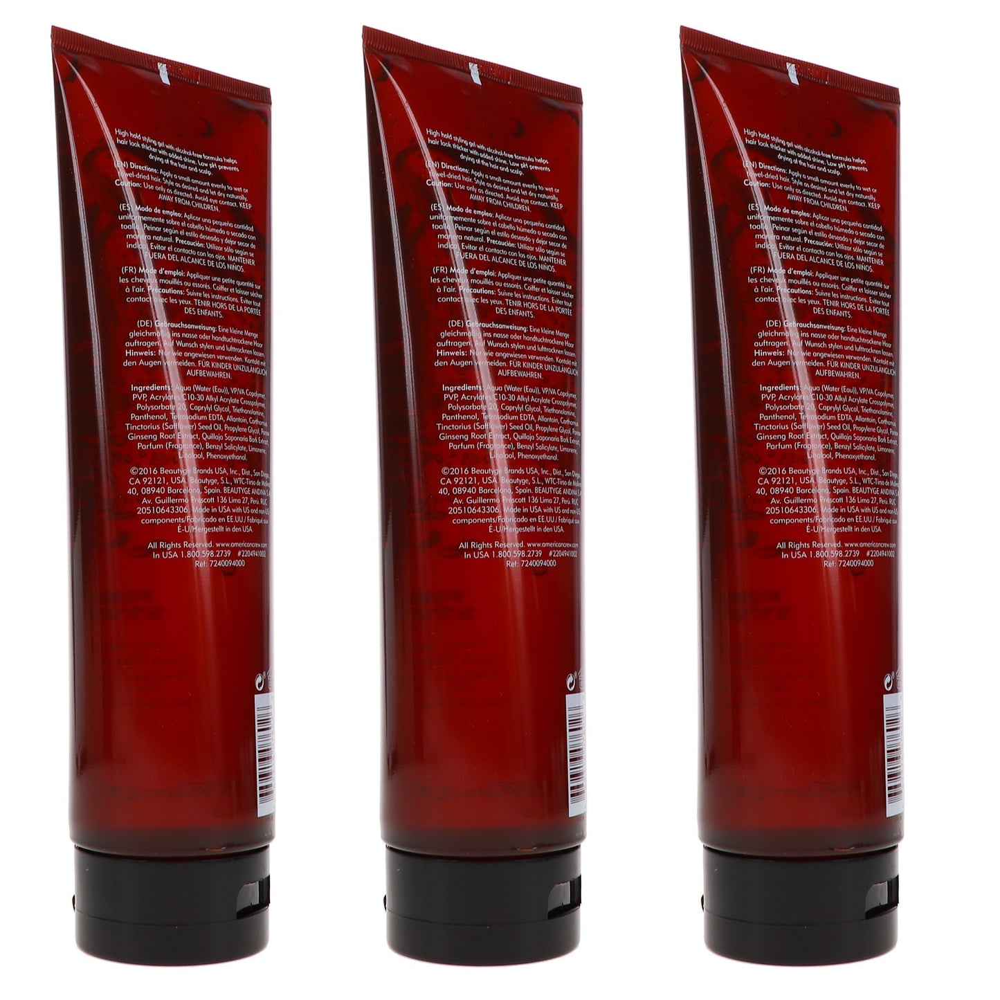 American Crew Firm Hold Styling Gel 13.1 oz - 3 Pack, Alcohol-Free Hair Styling