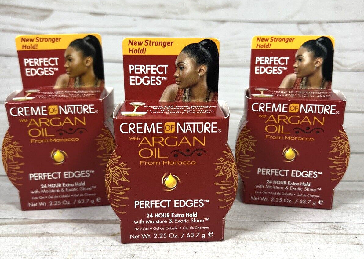 Argan Oil Perfect Edges Hair Gel Extra Hold 2.25oz - 3 Pack