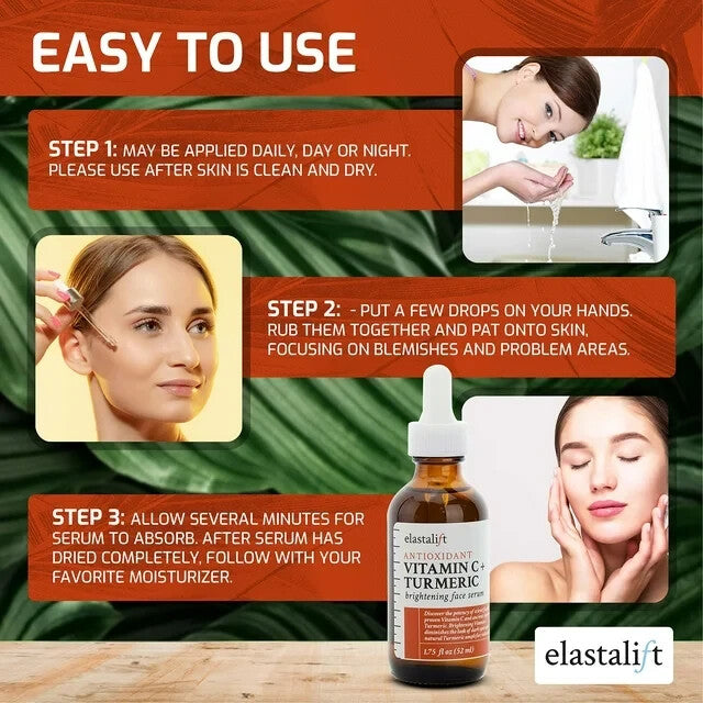 Turmeric Face Serum for Brightening Acne Blemishes Dark Spots 2 Pack