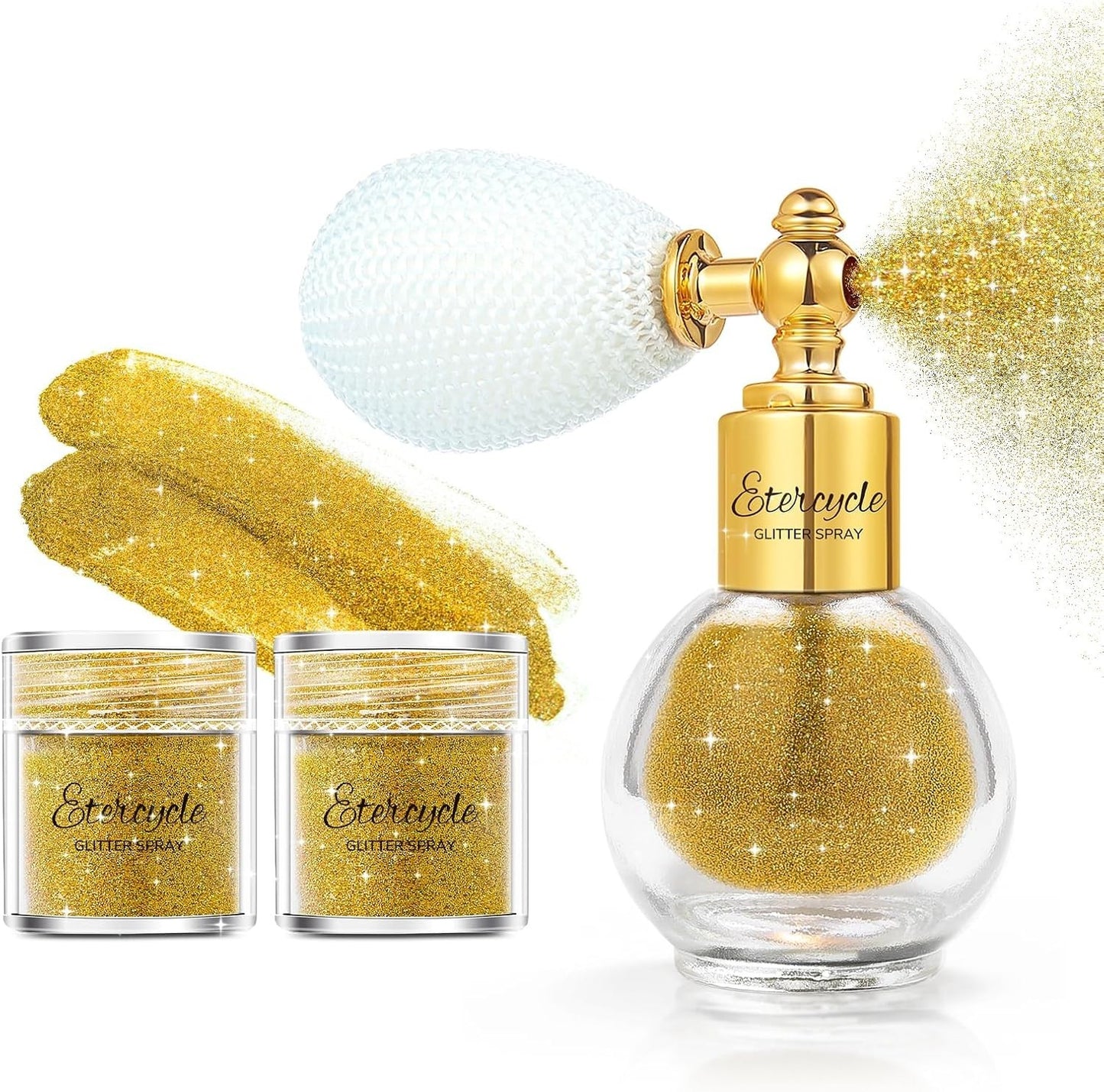 Hair Glitter Spray Gold for Face Body & Hair - Fine Rainbow Shimmer