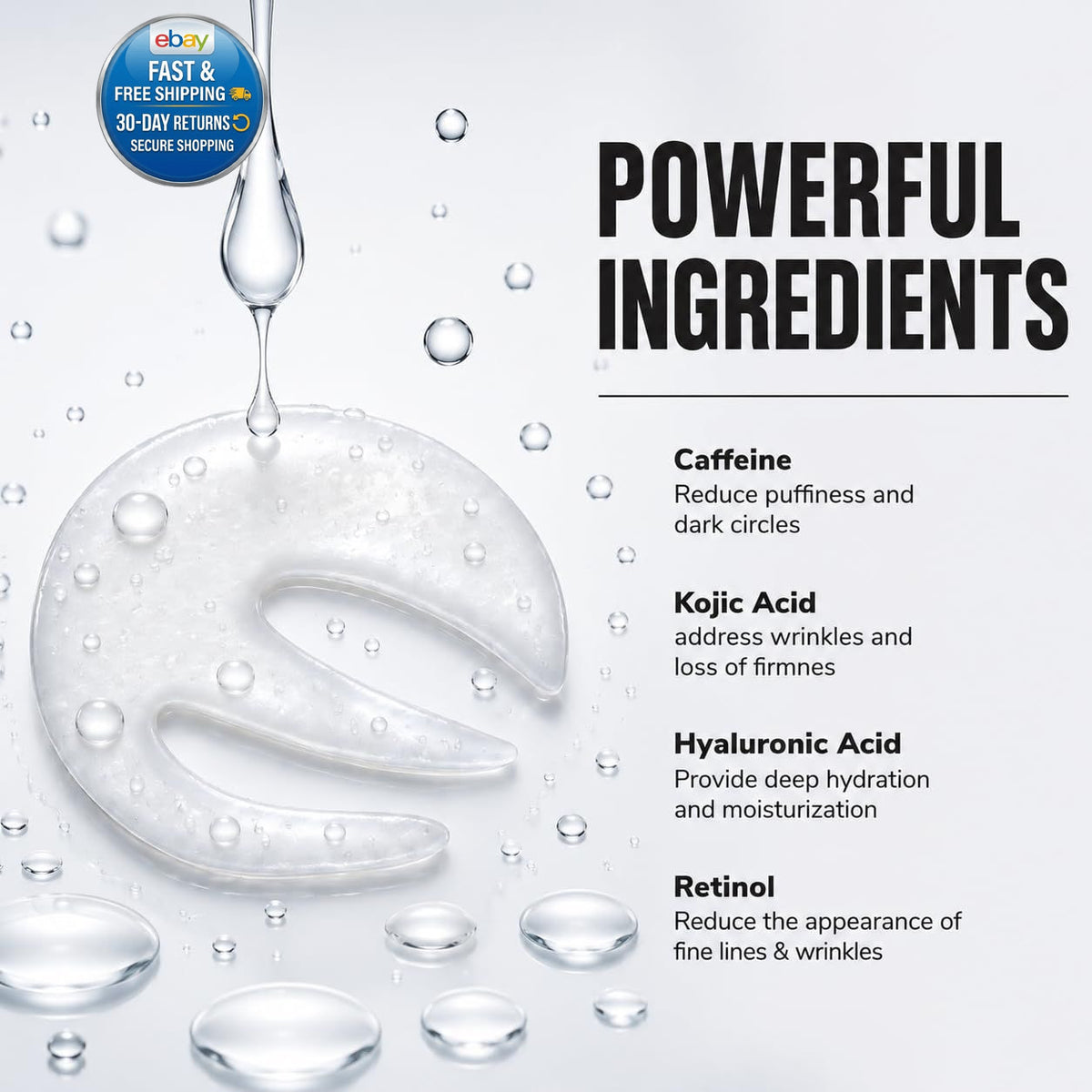 Under Eye Patches with PDRN, Calcium & Bio-Collagen - Brightening & Firming