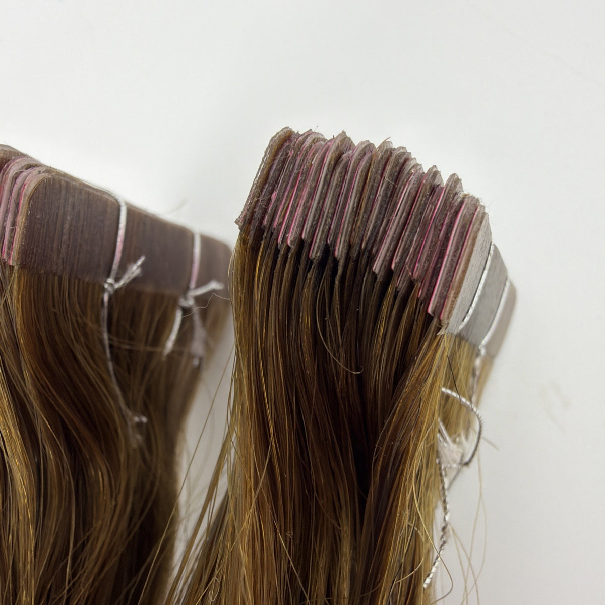 20-Inch Tape-In Hair Extensions with Rooted Toffee Swirl Highlights - 2 Pack